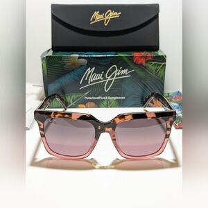 New Maui Jim Roof Tops Pink Tortoise Polarized Maui Rose Lens Sunglass RS898-09